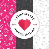 Valentines Day seamless pattern with three different colors vector