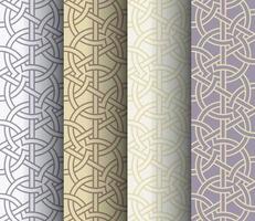 Set of seamless pattern or Islamic background with geometric style vector