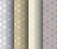 Set of seamless pattern or Islamic background with geometric style vector