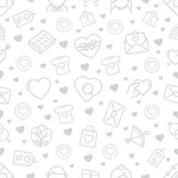 Seamless pattern with love and romance icons vector