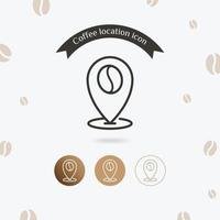 Coffee location icon vector