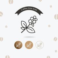 Coffee plant icon vector