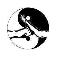 kung fu logo vector ilustración moderna