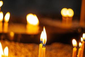 Odzun Church. Lit candles in the Church. Beautiful background photo