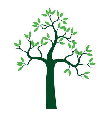 Green Tree. Vector Illustration.