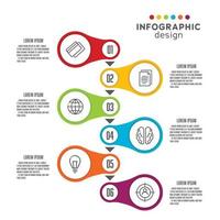 elemento de diseño infográfico empresarial vectorial 6 pasos. plantilla para presentación. vector