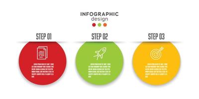 Vector infographic template 3 step for presentation.