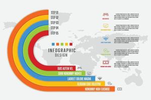 Vector presentation business infographic template with 5 step.