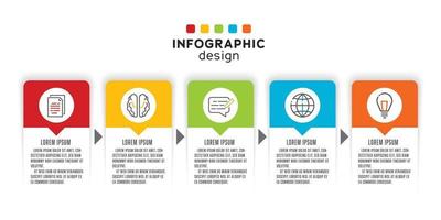 plantilla de diseño de concepto de negocio infográfico vectorial para presentación. elemento de diseño de gráfico de proceso. vector