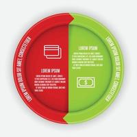 conjunto de vectores círculo infográfico. diagrama de proceso de plantilla de 2 pasos para la presentación.