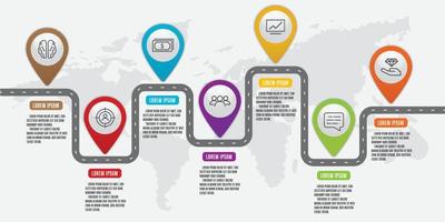 visualización de datos comerciales vectoriales. diseño de icono infográfico de línea de tiempo para presentación. elemento de diseño de icono de negocio. vector