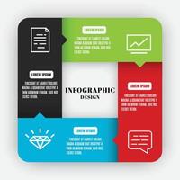 elemento infográfico vectorial con icono 4 pasos. concepto de negocio infográfico. vector