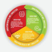 Vector set infographic circle. Template process diagrame 4 step for presentation.