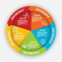 conjunto de vectores círculo infográfico. diagrama de proceso de plantilla de 5 pasos para la presentación.