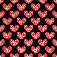 Seamless heart pattern decorated with an eye vector