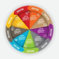 conjunto de vectores círculo infográfico. diagrama de proceso de plantilla de 9 pasos para la presentación.