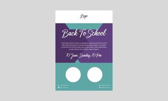back to school flyer design template. creative back to school flyer design. school flyer design with date and text. vector