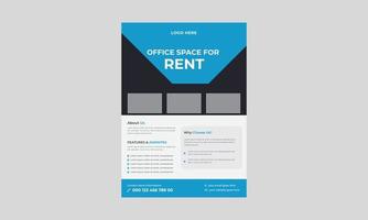 Space for lease flyer template,  Office space rent flyer, Office lease flyer, poster, banner, Office space flyer. vector