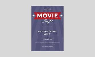 Cinema poster, Night film movies, Movie night concept. Creative template for cinema poster, banner, Movie Night. Can be used for flyer. vector