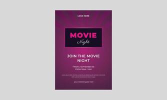 Cinema poster, Night film movies, Movie night concept. Creative template for cinema poster, banner, Movie Night. Can be used for flyer. vector