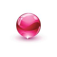 a 3D sphere or orb in bright pink color gradient on a white background vector