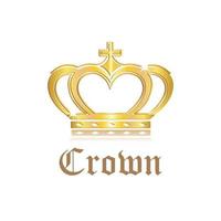 a 3d picture of a golden crown on white background vector