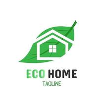 logotipo de casa ecológica. diseño simple de un logotipo de zona residencial verde vector