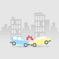 Car crash in big city vector