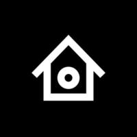 House logo. Simple design with white house on black background vector