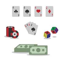 Gambling items at the casino vector