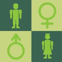 Symbols and icons of boys and girls vector