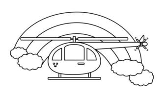 Helicopter coloring sheet. Suitable for preschool education vector