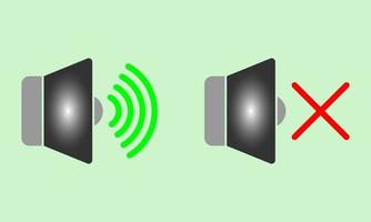 Speaker volume on and off icon vector