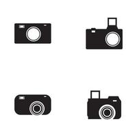 conjunto de iconos de cámara. conjunto de iconos de fotografía. icono de cámara de seguridad. icono de foto y video. conjunto de iconos multimedia iconos vectoriales de línea plana vector