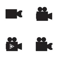 conjunto de iconos de cámara. conjunto de iconos de fotografía. icono de cámara de seguridad. icono de foto y video. conjunto de iconos multimedia iconos vectoriales de línea plana vector