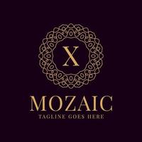 letter X luxurious circular lace elegance vector logo design