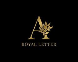 luxury decorative vintage golden royal letter A vector