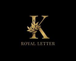 luxury decorative vintage golden royal letter K