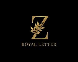luxury decorative vintage golden royal letter Z vector