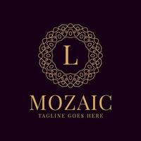 letter L luxurious circular lace elegance vector logo design