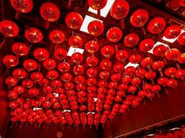 linternas rojas en el año nuevo chino año nuevo lunar foto