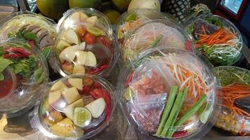 Somtum, fruit salad in a cup photo