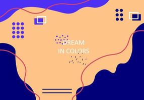 Flat design dream in colors background concept vector