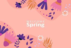 Flat design spring background vector