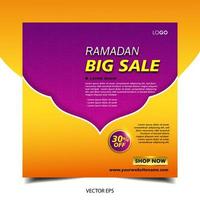 Ramadan sale social media template. ramadan super sale, mega sale and big sale vector