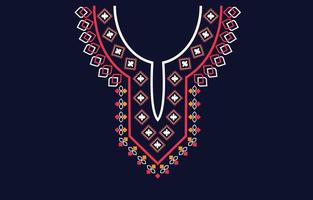 Ethnic Neck Embroidery Geometric shapes ethnic patterns neck embroidery designs for backgrounds or wallpaper and clothing for fashion vector