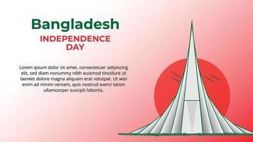 ilustración de vector de día de la independencia de bangladesh con monumento nacional