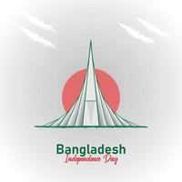ilustración de vector de día de la independencia de bangladesh con monumento nacional