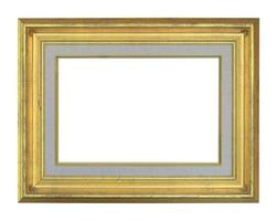 old antique gold frame isolated on white photo