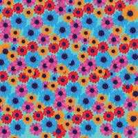 pattern with colorful daisies vector